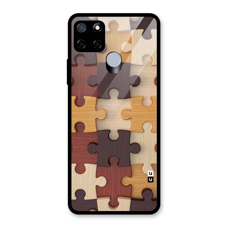 Wooden Puzzle (Printed) Glass Back Case for Realme C12