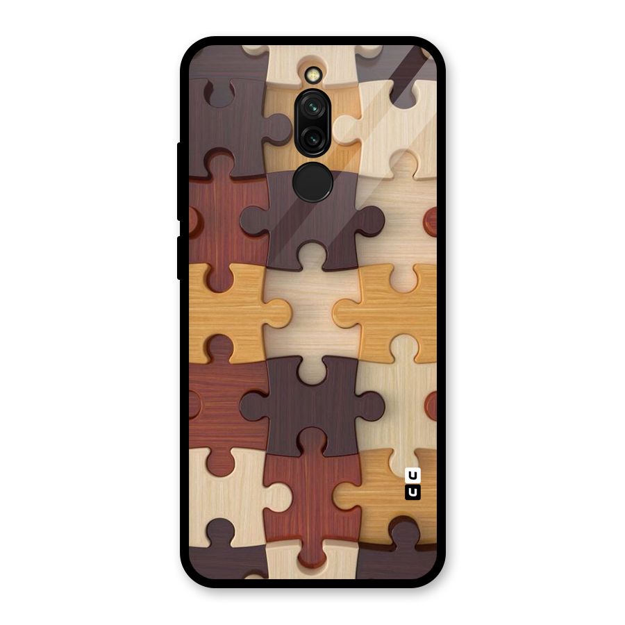 Wooden Puzzle (Printed) Glass Back Case for Redmi 8