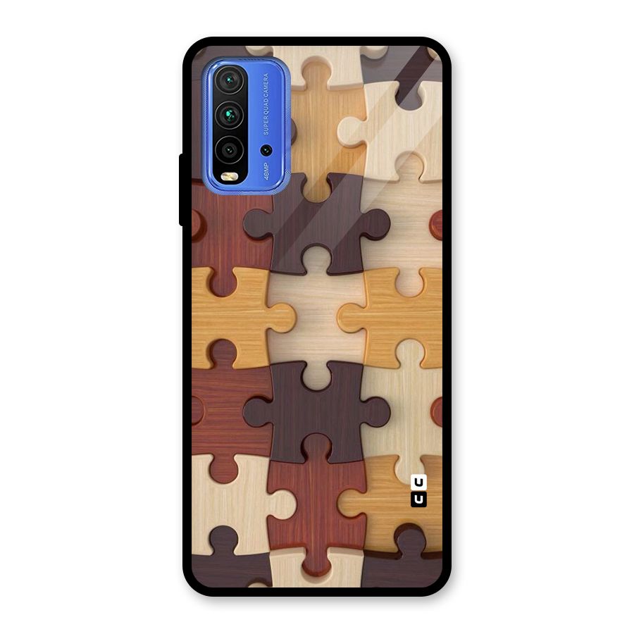 Wooden Puzzle (Printed) Glass Back Case for Redmi 9 Power