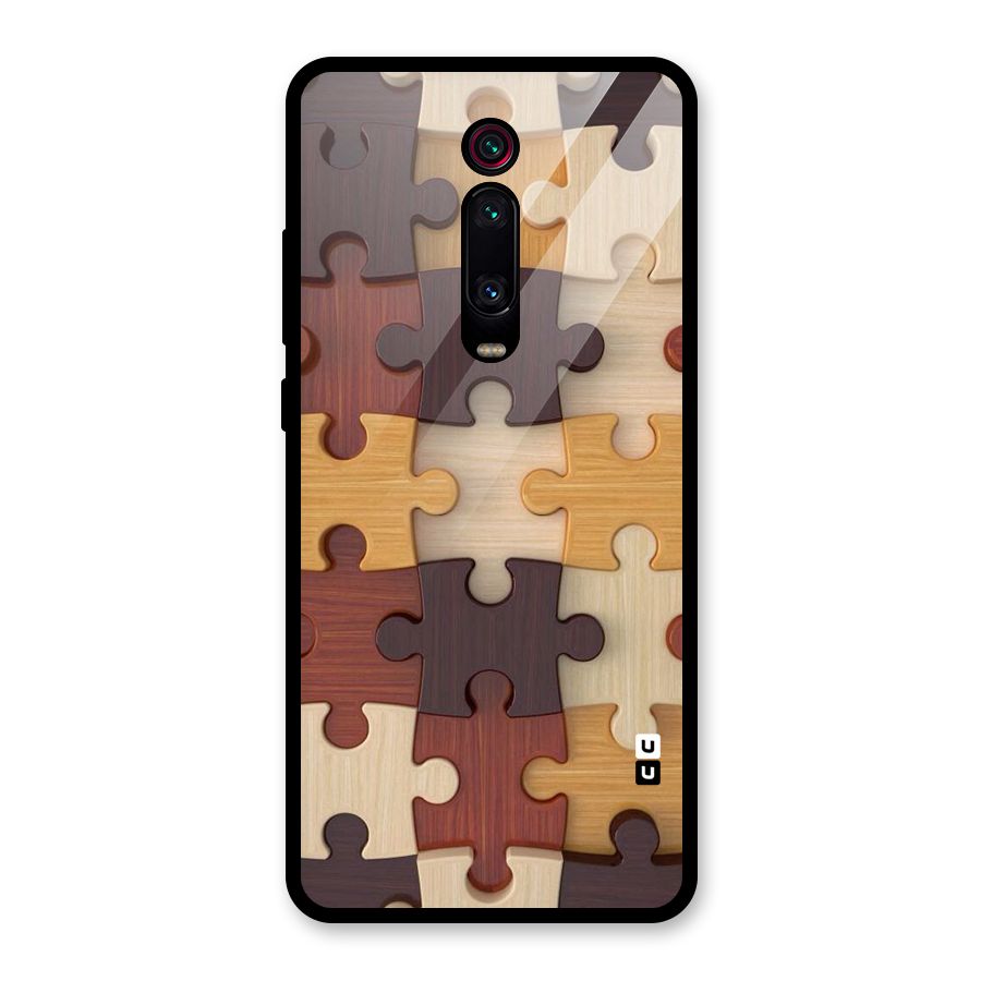 Wooden Puzzle (Printed) Glass Back Case for Redmi K20 Pro