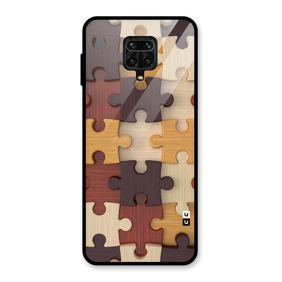 Wooden Puzzle (Printed) Glass Back Case for Redmi Note 10 Lite