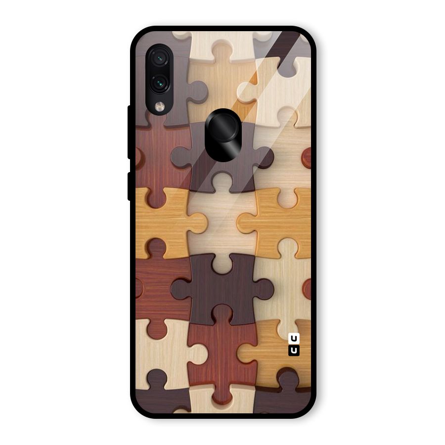 Wooden Puzzle (Printed) Glass Back Case for Redmi Note 7 Pro