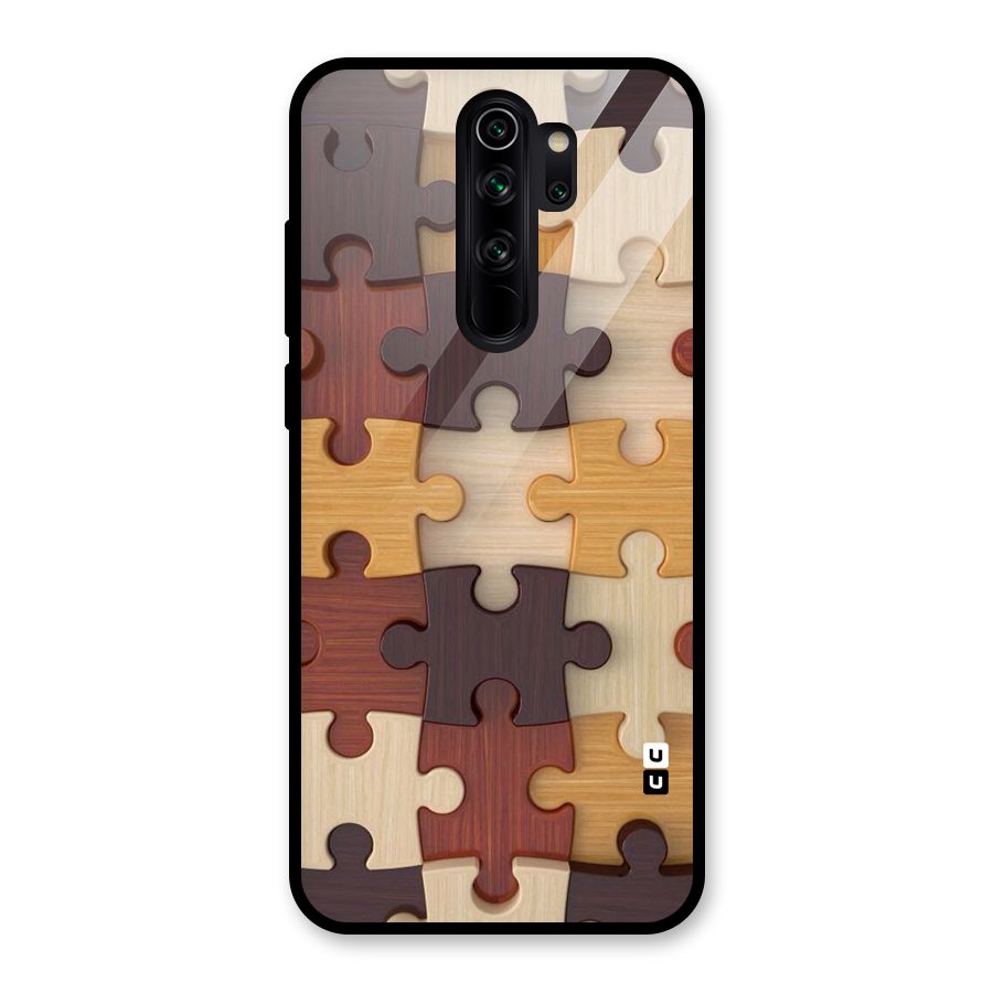 Wooden Puzzle (Printed) Glass Back Case for Redmi Note 8 Pro
