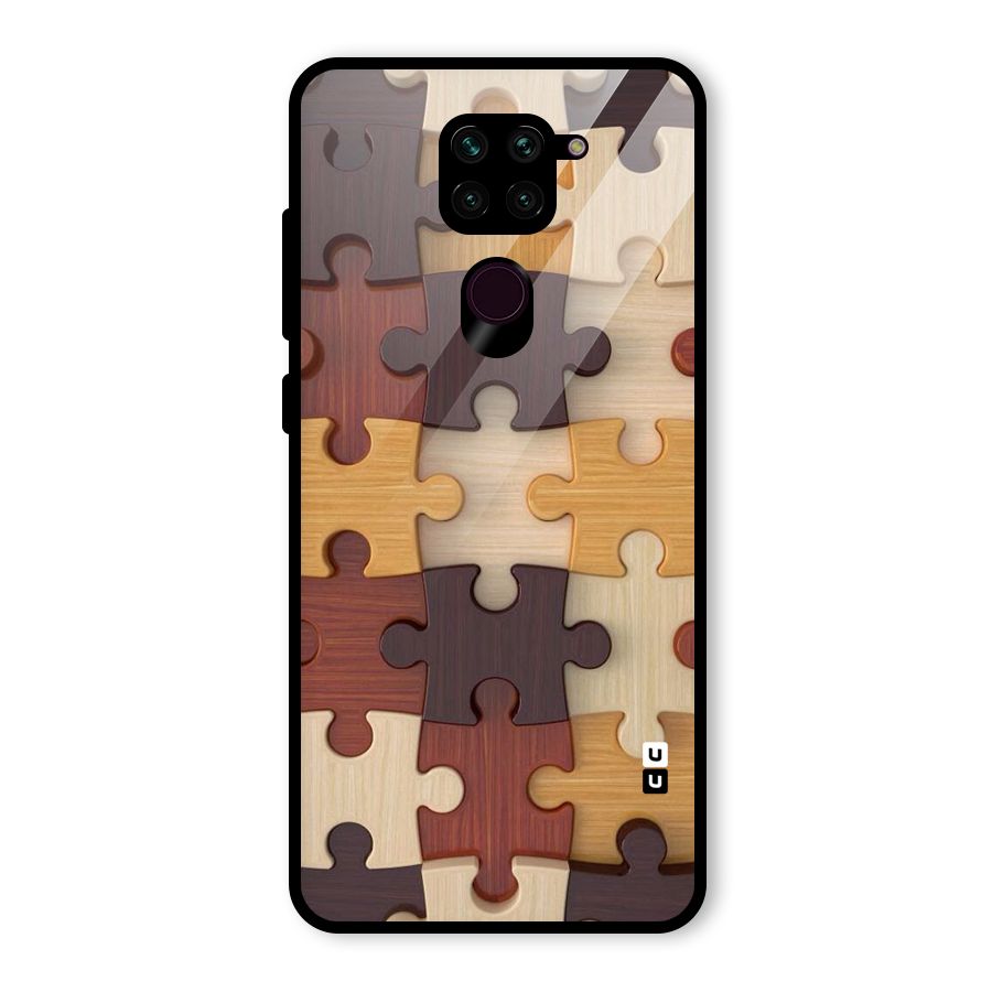 Wooden Puzzle (Printed) Glass Back Case for Redmi Note 9