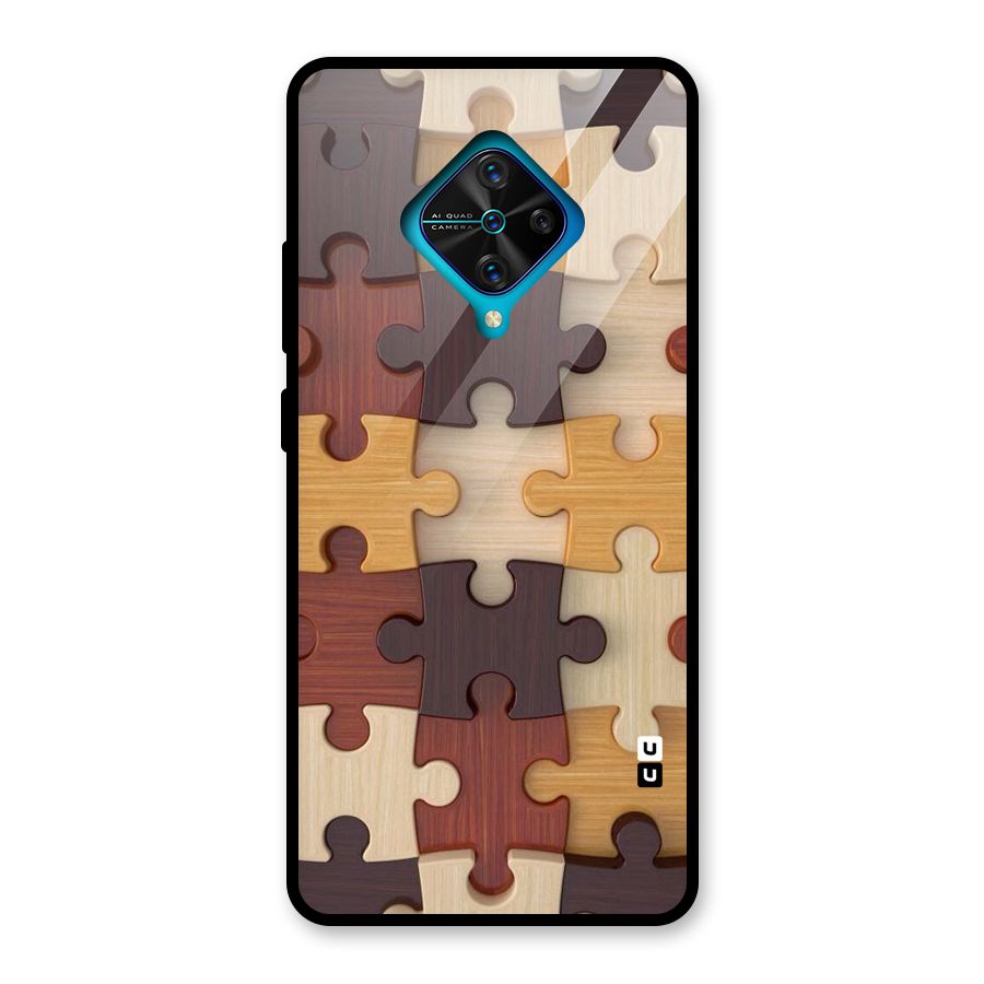 Wooden Puzzle (Printed) Glass Back Case for Vivo S1 Pro