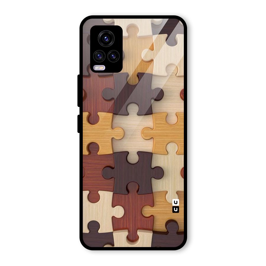 Wooden Puzzle (Printed) Glass Back Case for Vivo V20
