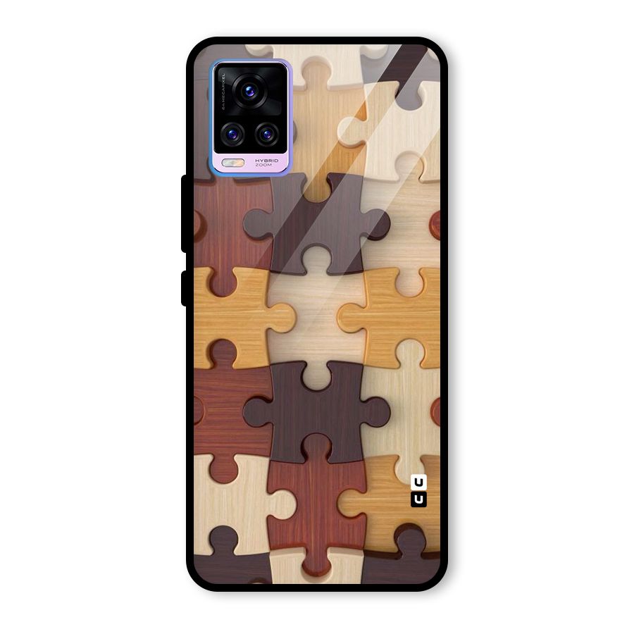 Wooden Puzzle (Printed) Glass Back Case for Vivo V20 Pro