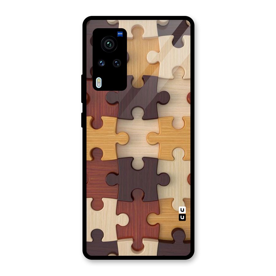 Wooden Puzzle (Printed) Glass Back Case for Vivo X60 Pro