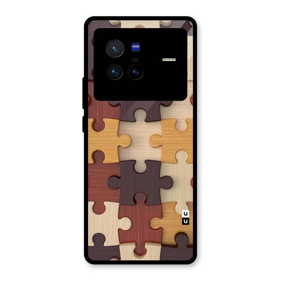 Wooden Puzzle (Printed) Glass Back Case for Vivo X80
