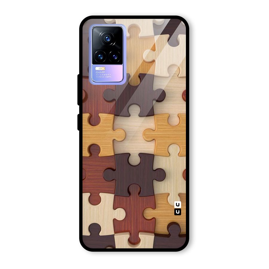Wooden Puzzle (Printed) Glass Back Case for Vivo Y73