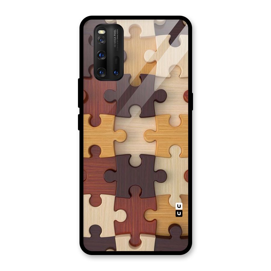 Wooden Puzzle (Printed) Glass Back Case for Vivo iQOO 3