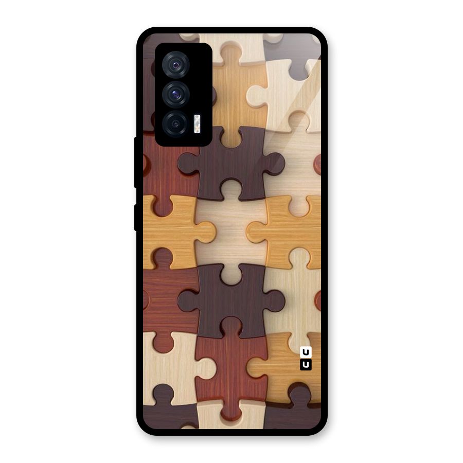 Wooden Puzzle (Printed) Glass Back Case for Vivo iQOO 7 5G