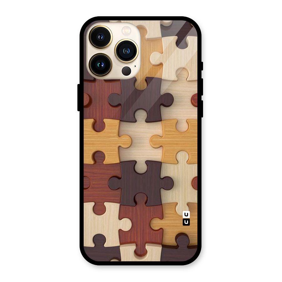 Wooden Puzzle (Printed) Glass Back Case for iPhone 13 Pro Max