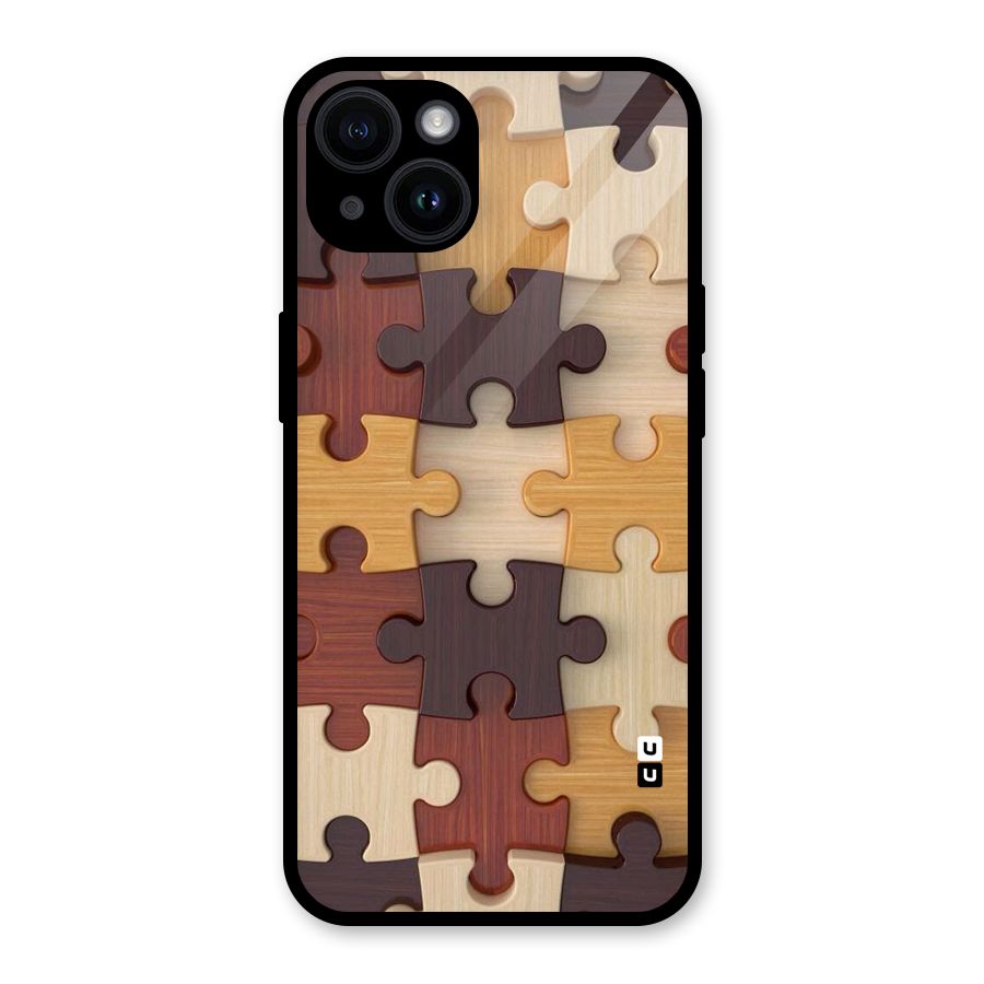 Wooden Puzzle (Printed) Glass Back Case for iPhone 14