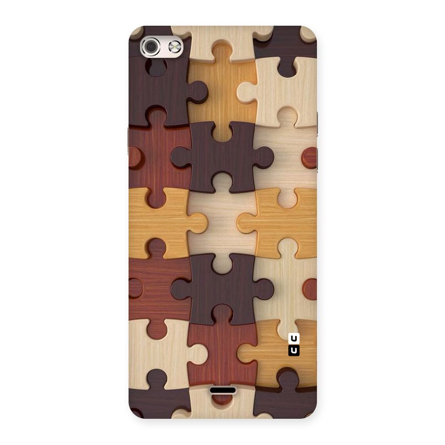 Wooden Puzzle (Printed) Back Case for Micromax Canvas Silver 5
