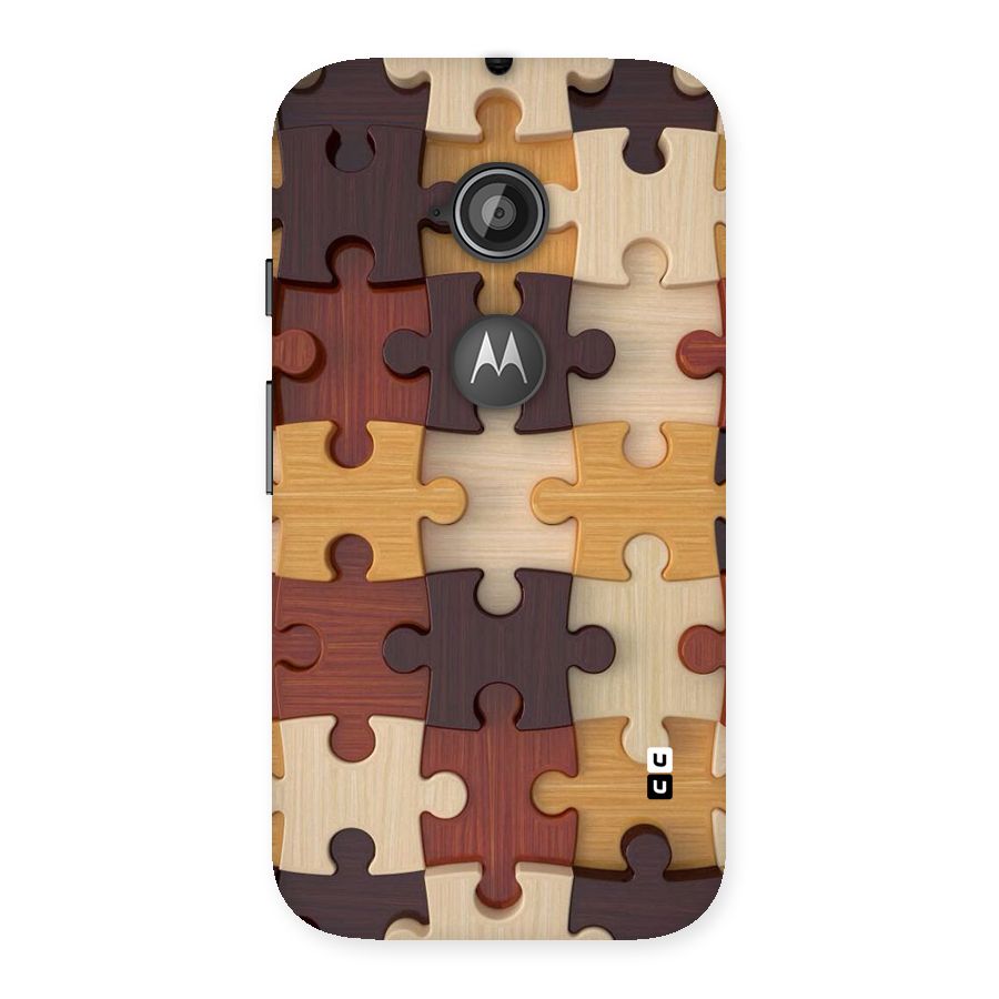 Wooden Puzzle (Printed) Back Case for Moto E 2nd Gen