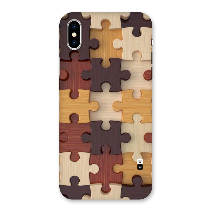 Wooden Puzzle (Printed) Back Case for iPhone X