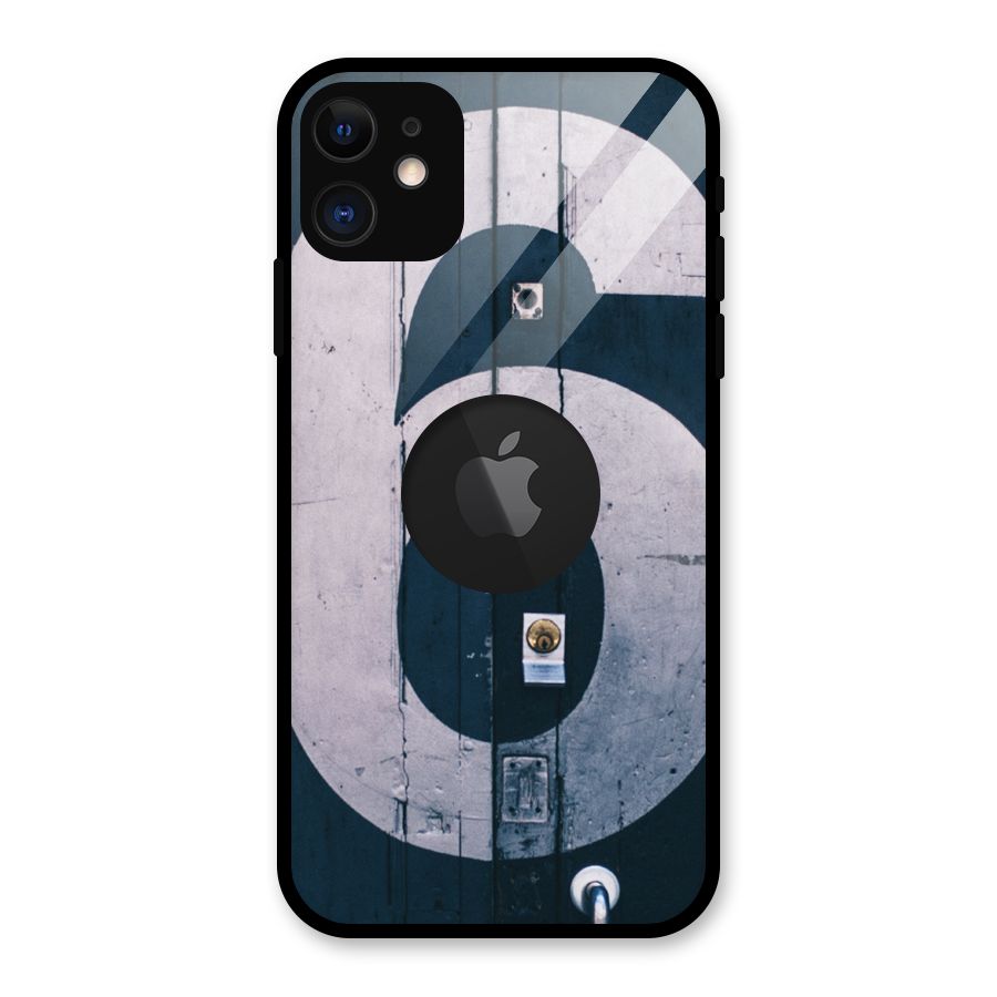 Wooden Six Glass Back Case for iPhone 11 Logo Cut