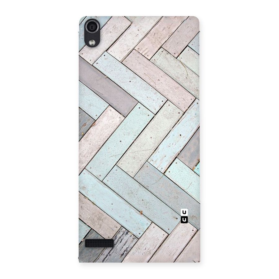 Wooden ZigZag Design Back Case for Ascend P6