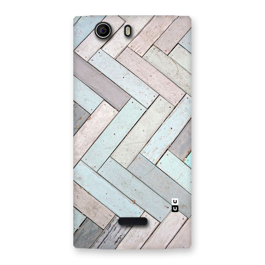 Wooden ZigZag Design Back Case for Canvas Nitro 2 E311