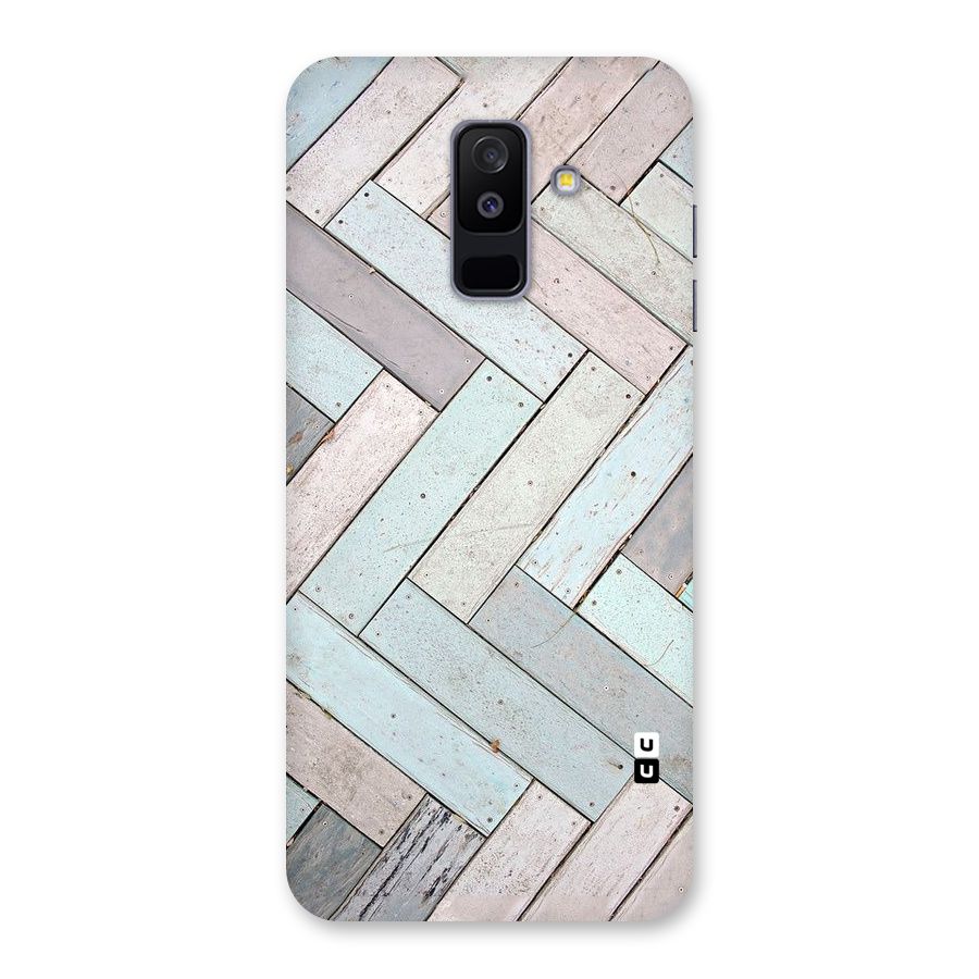 Wooden ZigZag Design Back Case for Galaxy A6 Plus