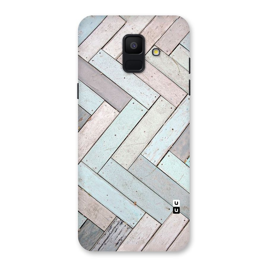 Wooden ZigZag Design Back Case for Galaxy A6 (2018)