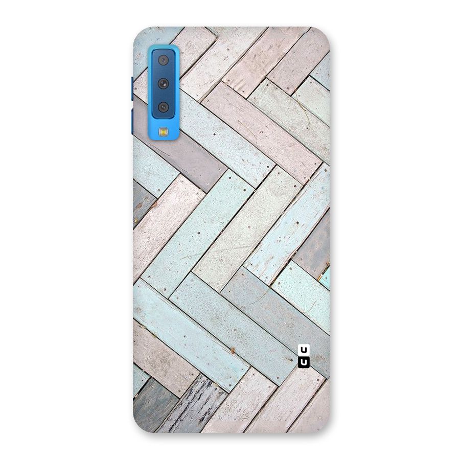 Wooden ZigZag Design Back Case for Galaxy A7 (2018)