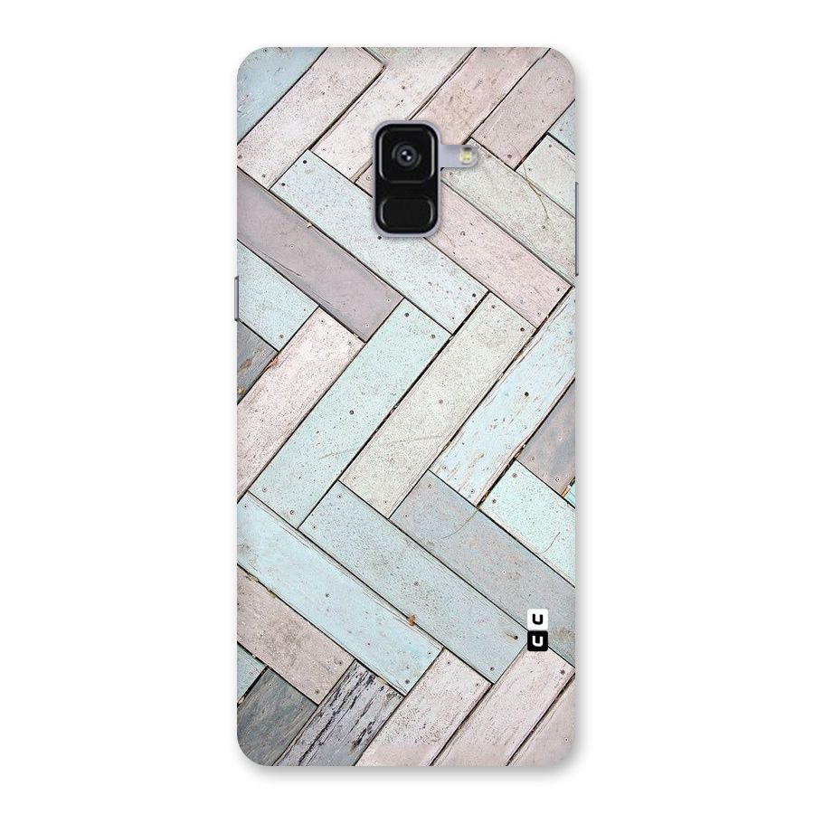 Wooden ZigZag Design Back Case for Galaxy A8 Plus