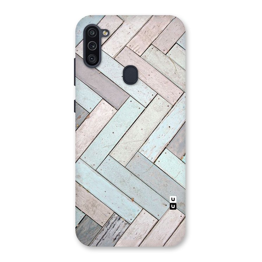 Wooden ZigZag Design Back Case for Galaxy M11
