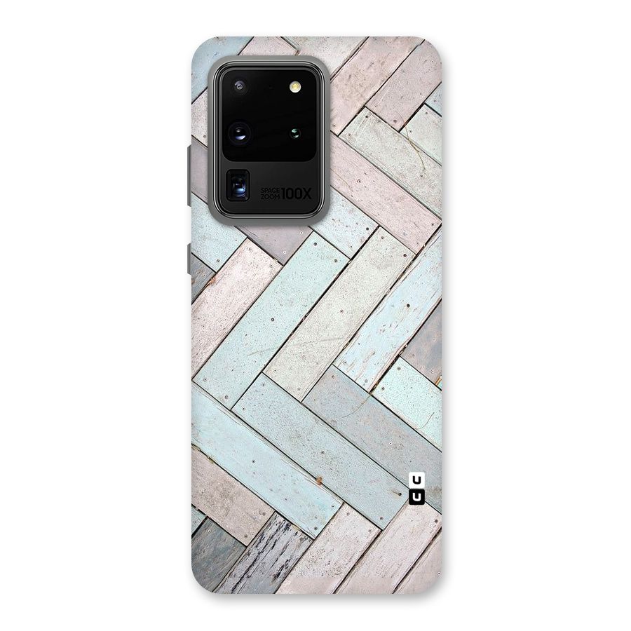 Wooden ZigZag Design Back Case for Galaxy S20 Ultra