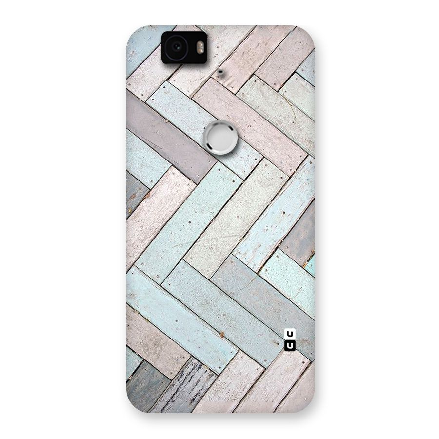 Wooden ZigZag Design Back Case for Google Nexus-6P