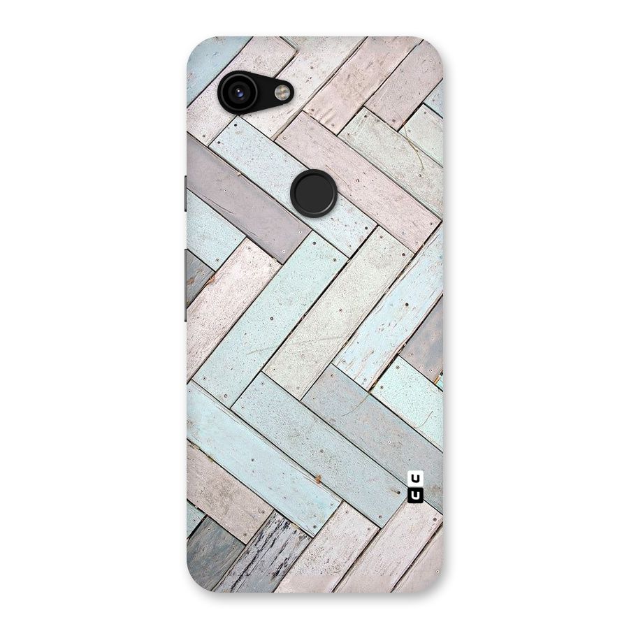 Wooden ZigZag Design Back Case for Google Pixel 3a