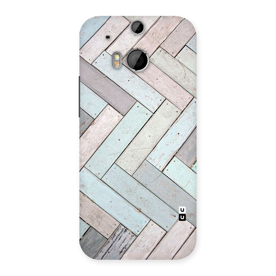 Wooden ZigZag Design Back Case for HTC One M8