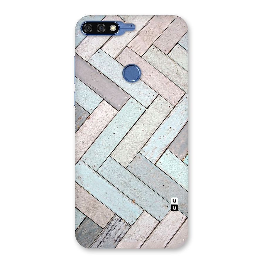 Wooden ZigZag Design Back Case for Honor 7C