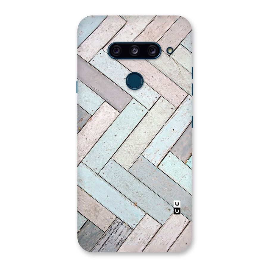 Wooden ZigZag Design Back Case for LG  V40 ThinQ