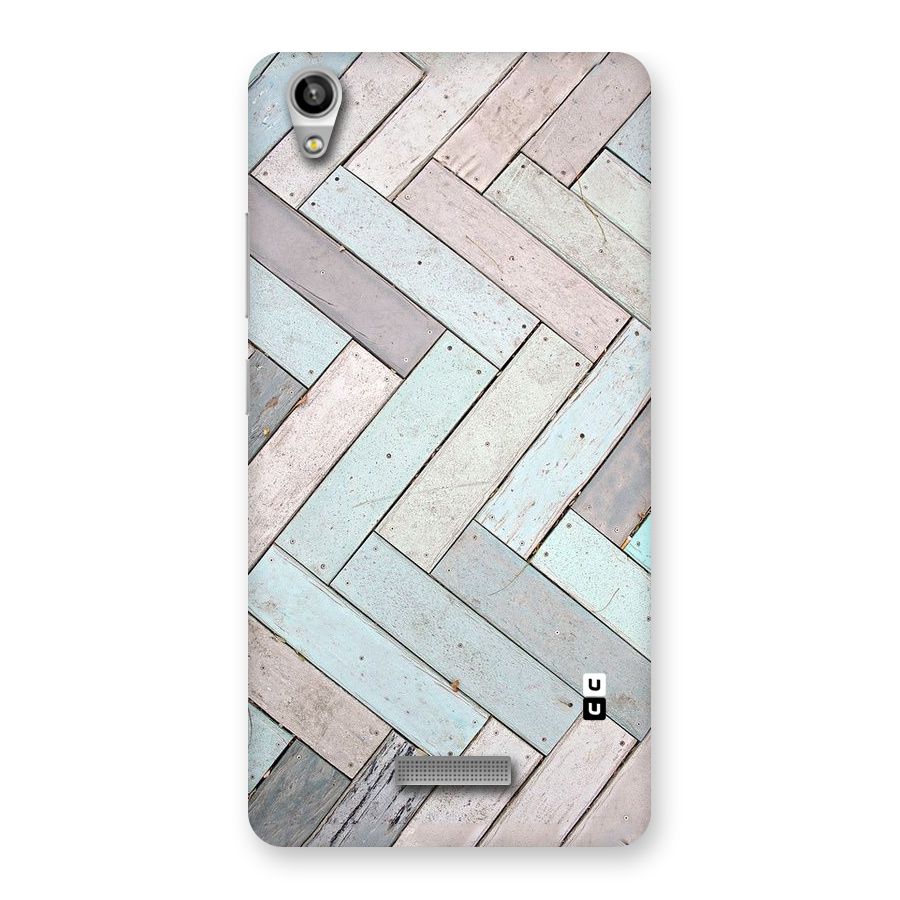 Wooden ZigZag Design Back Case for Lava-Pixel-V1