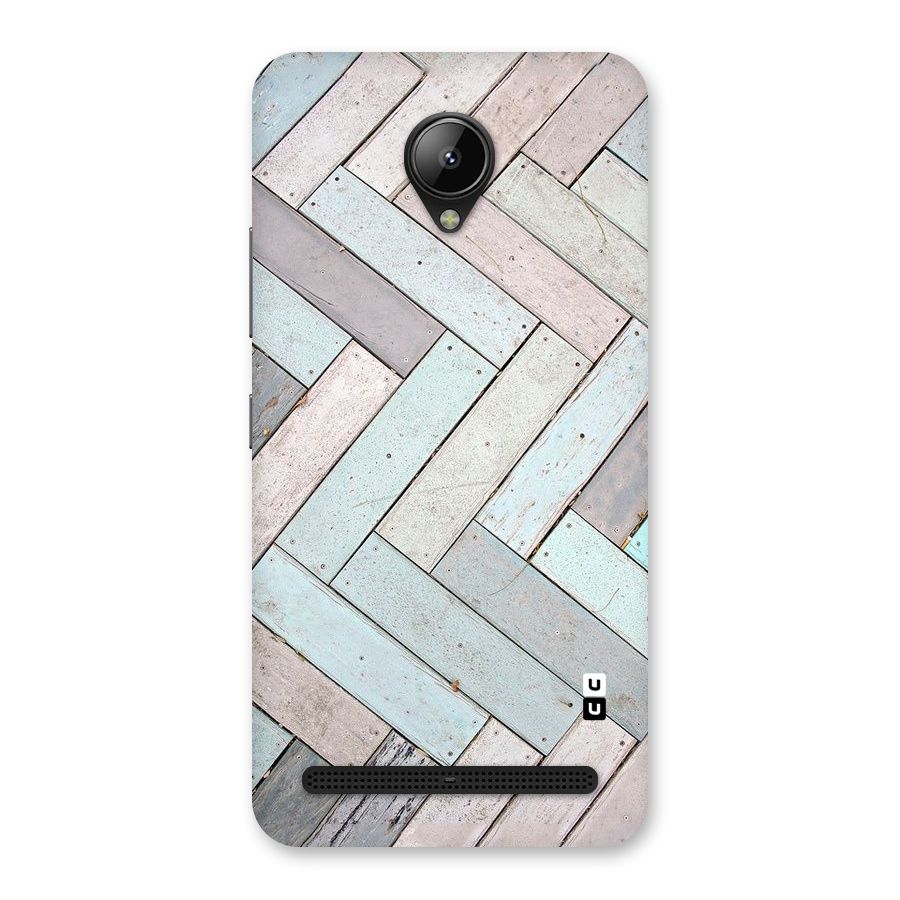 Wooden ZigZag Design Back Case for Lenovo C2