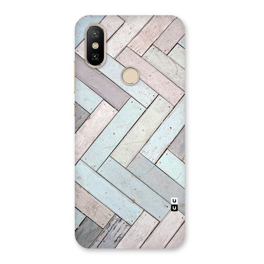 Wooden ZigZag Design Back Case for Mi A2