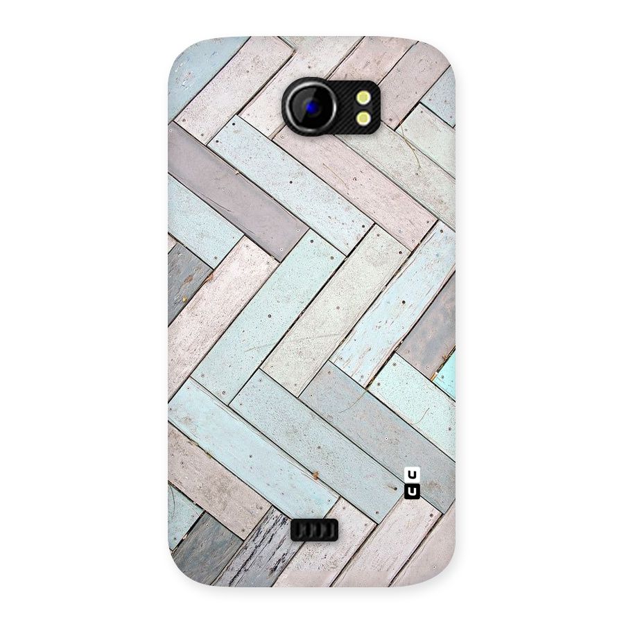 Wooden ZigZag Design Back Case for Micromax Canvas 2 A110