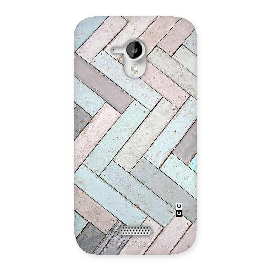 Wooden ZigZag Design Back Case for Micromax Canvas HD A116