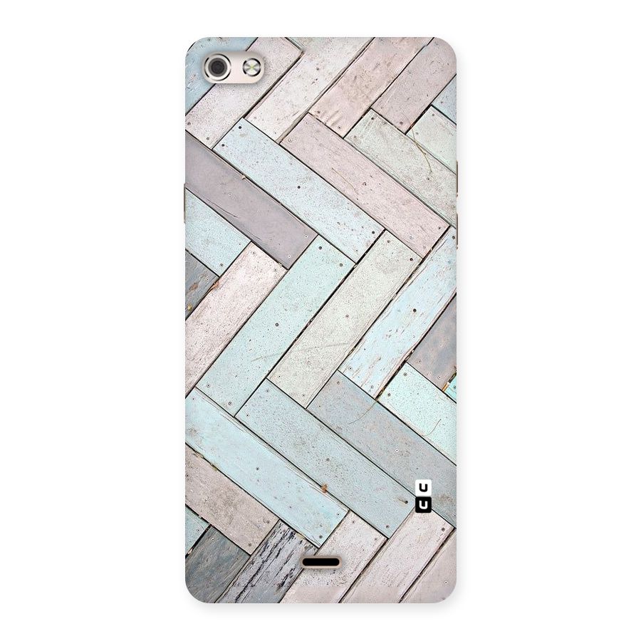 Wooden ZigZag Design Back Case for Micromax Canvas Silver 5