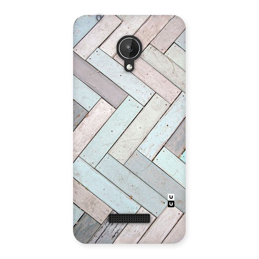 Wooden ZigZag Design Back Case for Micromax Canvas Spark Q380
