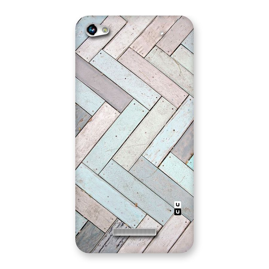 Wooden ZigZag Design Back Case for Micromax Hue 2