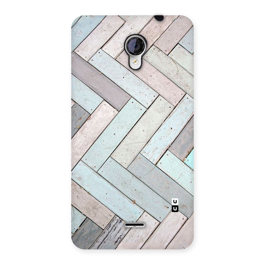 Wooden ZigZag Design Back Case for Micromax Unite 2 A106