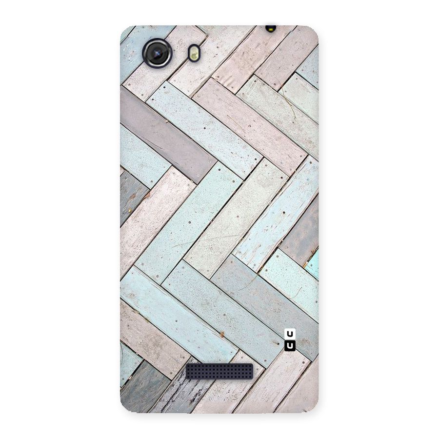 Wooden ZigZag Design Back Case for Micromax Unite 3