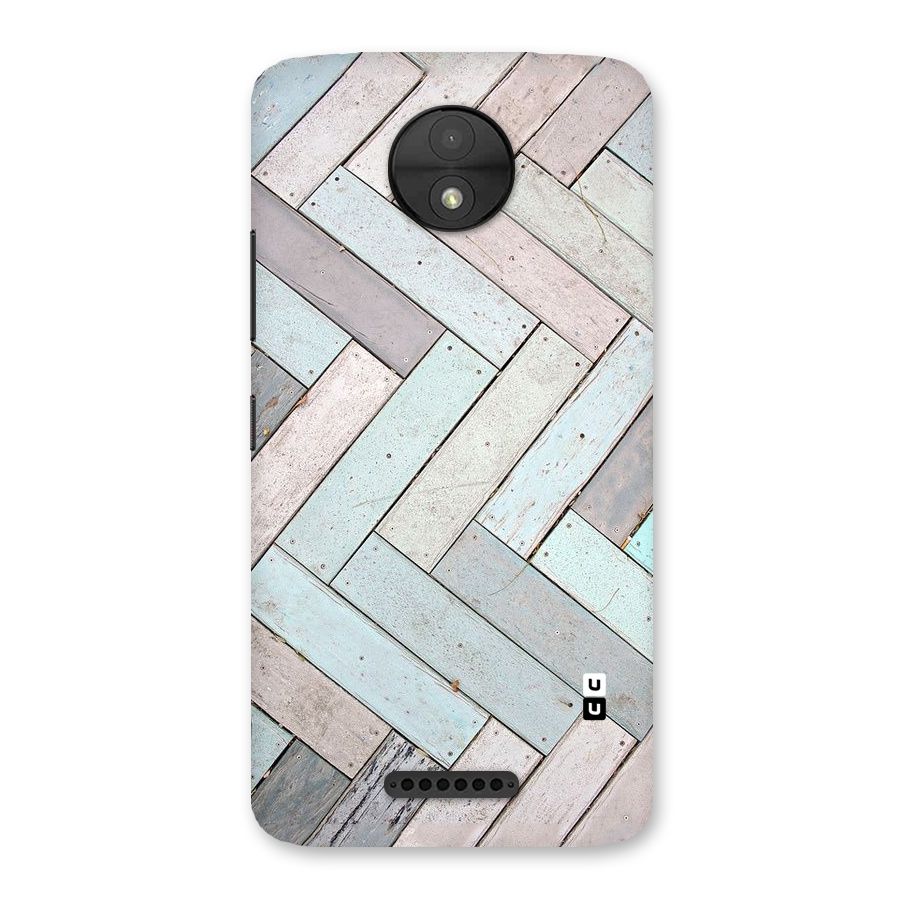 Wooden ZigZag Design Back Case for Moto C