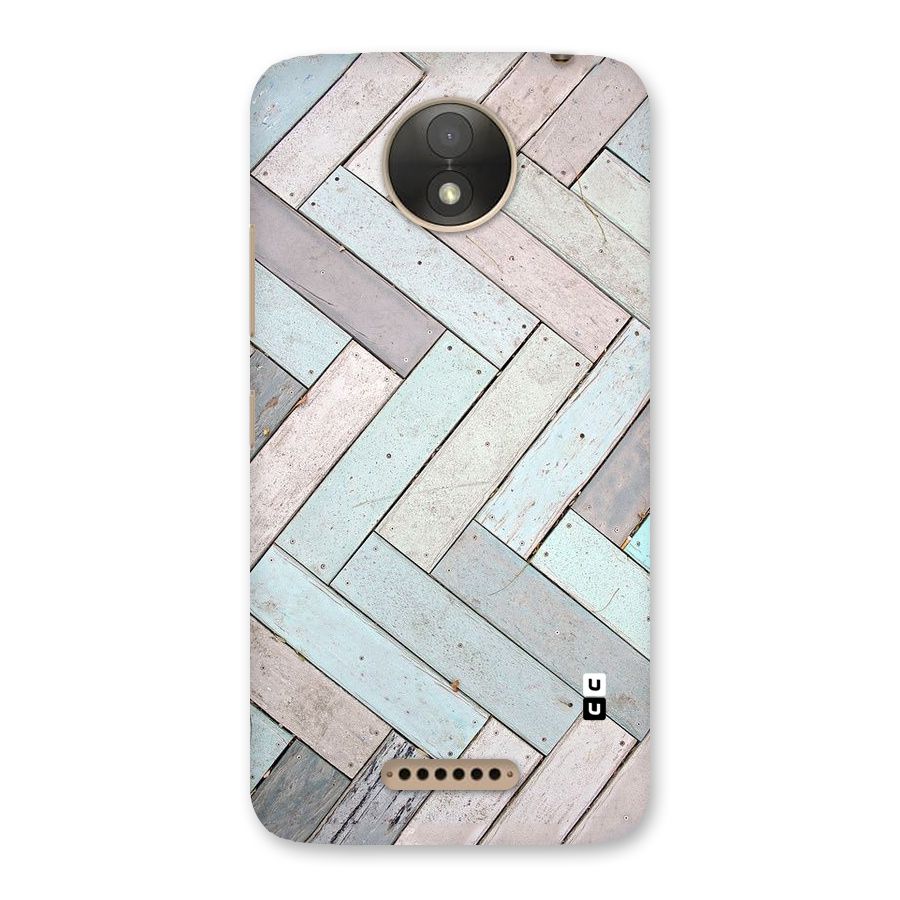 Wooden ZigZag Design Back Case for Moto C Plus