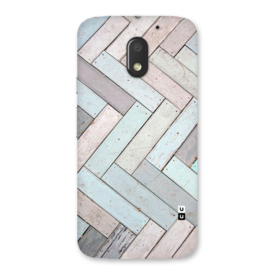 Wooden ZigZag Design Back Case for Moto E3 Power