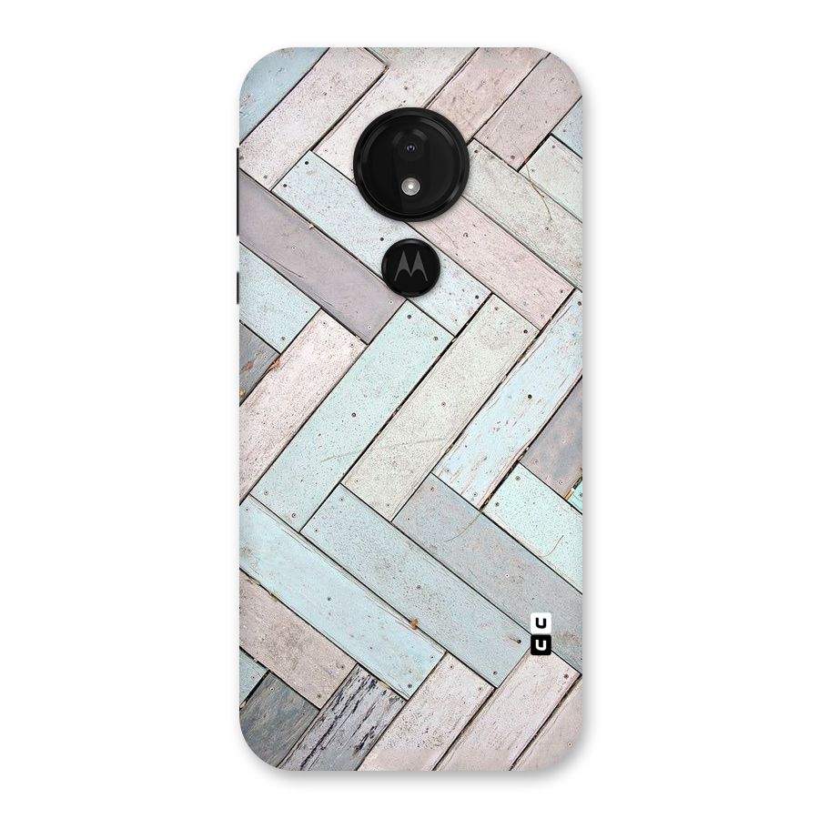 Wooden ZigZag Design Back Case for Moto G7 Power