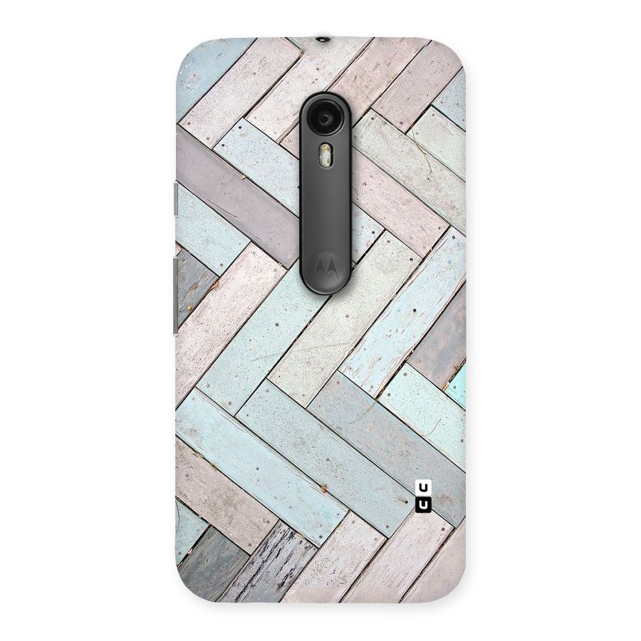 Wooden ZigZag Design Back Case for Moto G Turbo